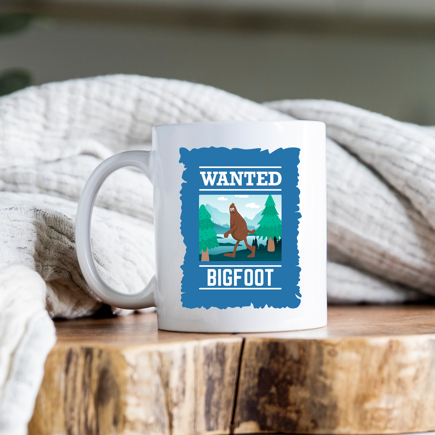 Wanted Poster Bigfoot Mug Sasquatch Coffee Cup