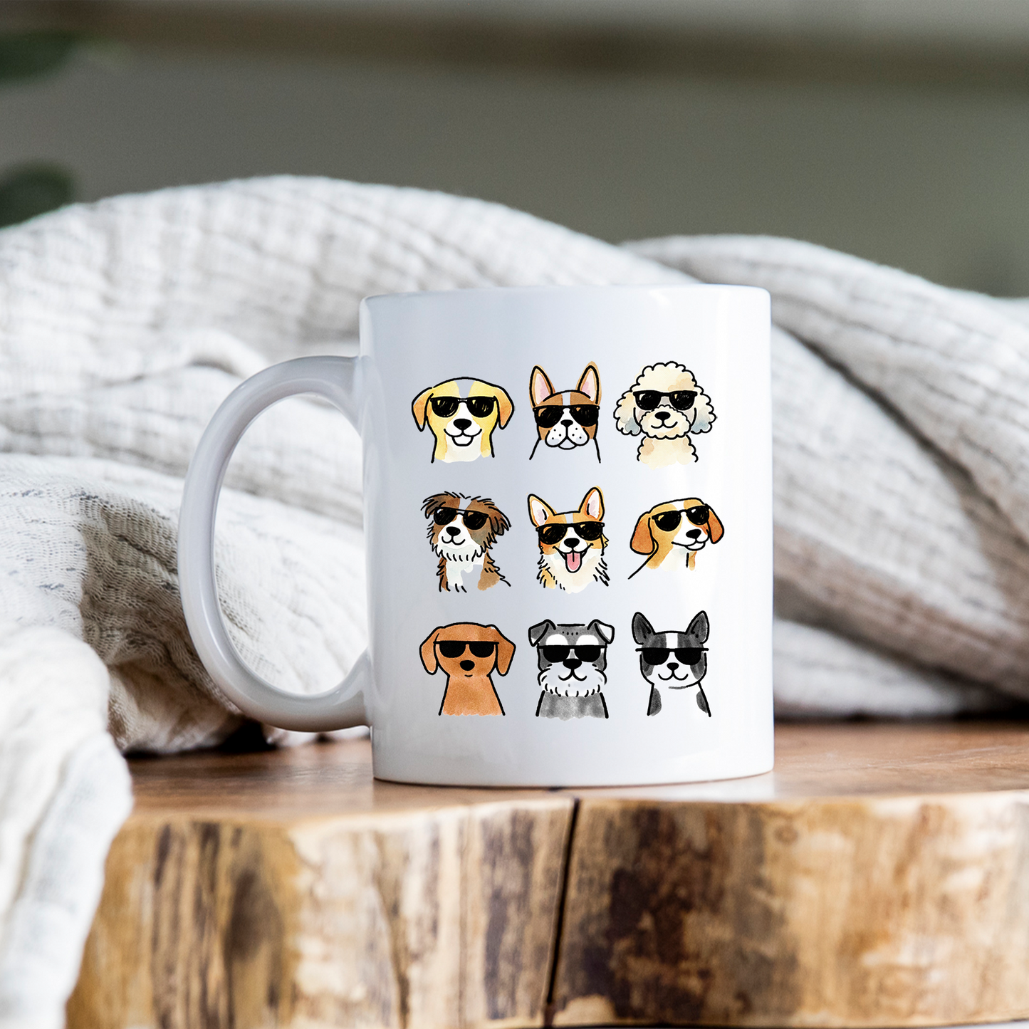Cool Dogs Mug • Cute Dog Coffee Cup • Funny Dog Lover Gift • Dog Mom Mug • Cartoon Dog Drinkware • Pet Lover Cup