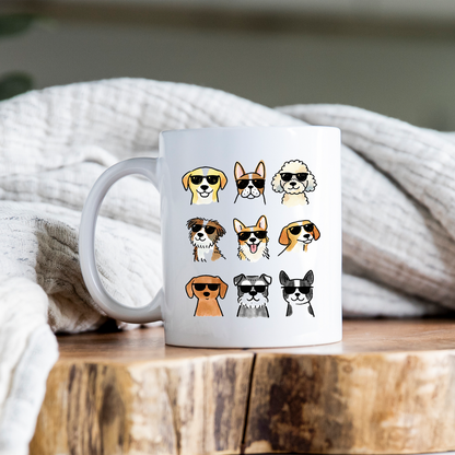 Cool Dogs Mug • Cute Dog Coffee Cup • Funny Dog Lover Gift • Dog Mom Mug • Cartoon Dog Drinkware • Pet Lover Cup