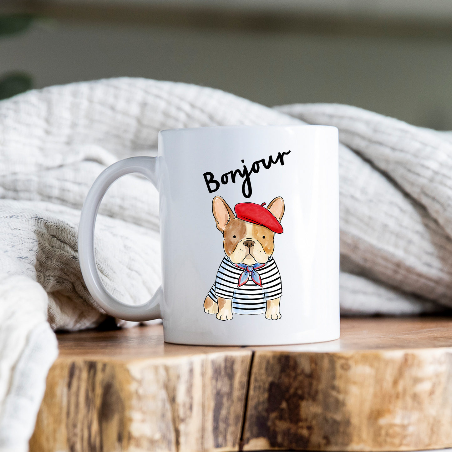 Parisian French Bulldog Mug • Cute Frenchie Coffee Cup • French Bulldog Gift • Dog Lover Mug • Frenchie Drinkware