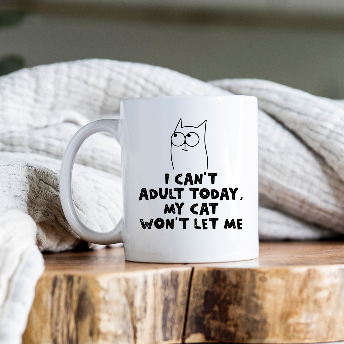 I Can't Adult Today Mug Adulting Cat Coffee Cup