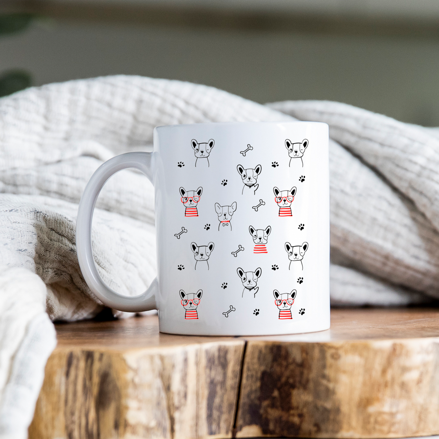 Cartoon French Bulldog Mug • Cute Frenchie Coffee Cup • French Bulldog Gift • Dog Lover Mug • Pet Parent Drinkware
