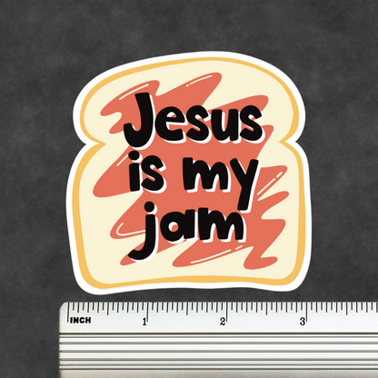 Jesus Is My Jam Sticker • Waterproof Vinyl Christian Decal • Faith Humor Sticker • Religious Gift • Bible Lover Sticker