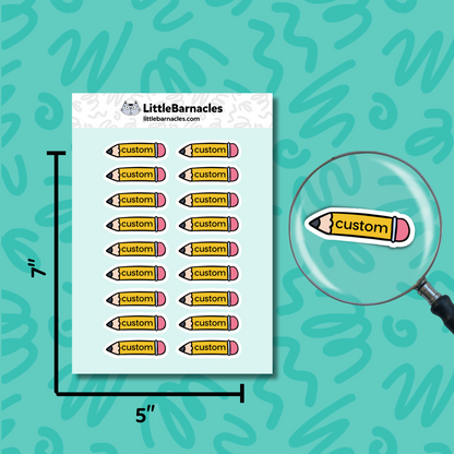 Custom Pencil Name Label Sticker • School Planner Sticker • Kid Name Label • Daycare Organization Label • Personalized Calendar Sticker