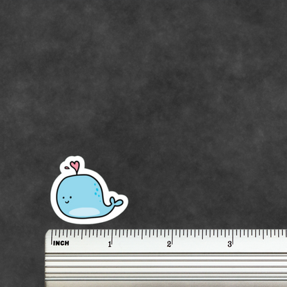 Mini Cute Whale Sticker Sheet • Waterproof Vinyl Whale Stickers • Blue Whale Decals • Whale Lover Gift • Small Ocean Stickers