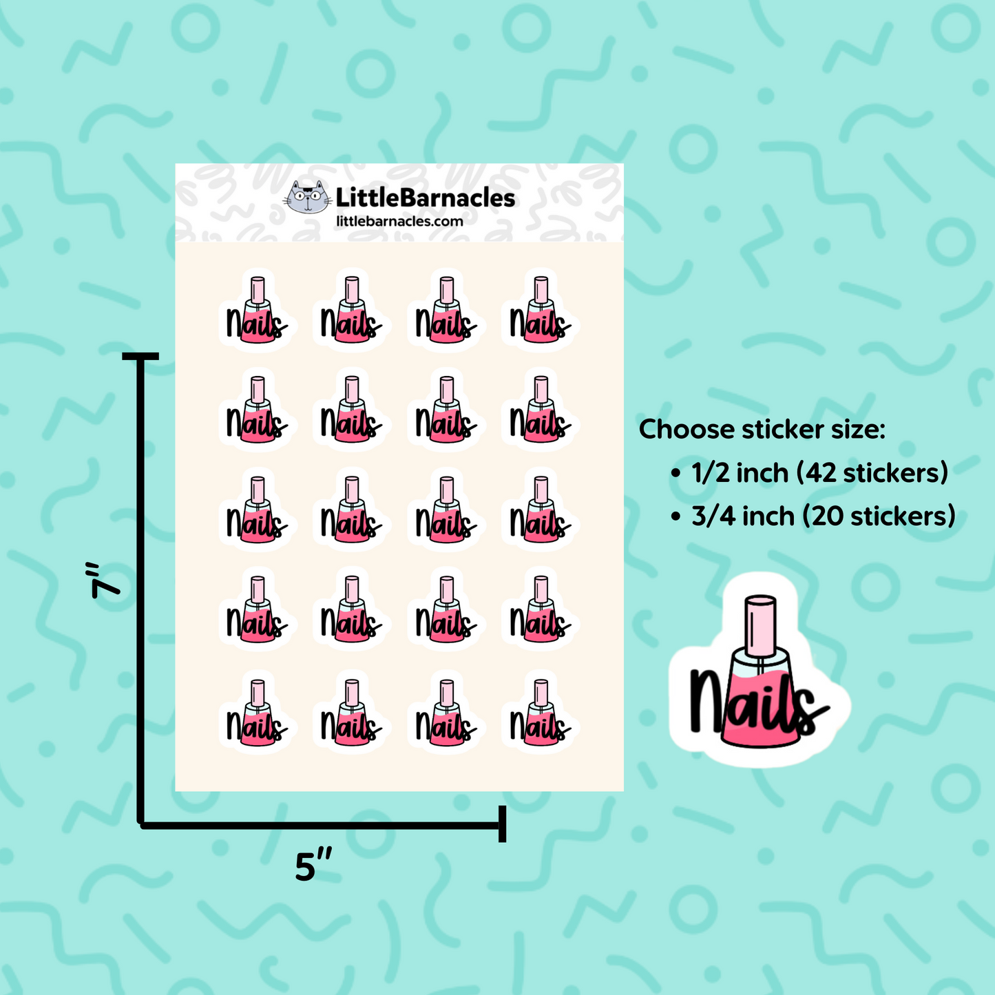 Nail Planner Sticker Nail Appointment Reminder Sticker Manicure Sticker Beauty Mini Sticker Fresh Nails Icon Sticker for Calendar