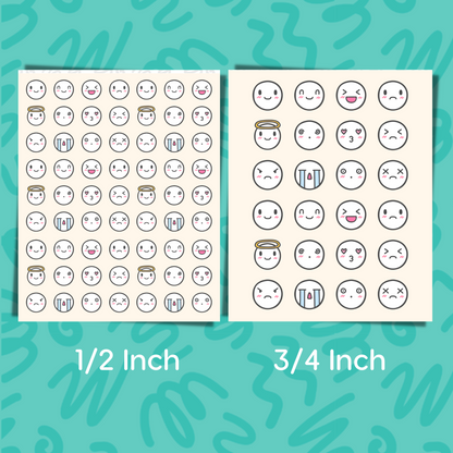 Mood Tracker Planner Sticker • Mood Journal Emoji Stickers • Mental Health Self Care • Therapy Planner Label • Mini Mood Stickers