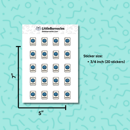 Passport Planner Sticker • Flight Reminder Icon • International Travel Sticker • Vacation Airplane Label • Mini Calendar Planner Sticker