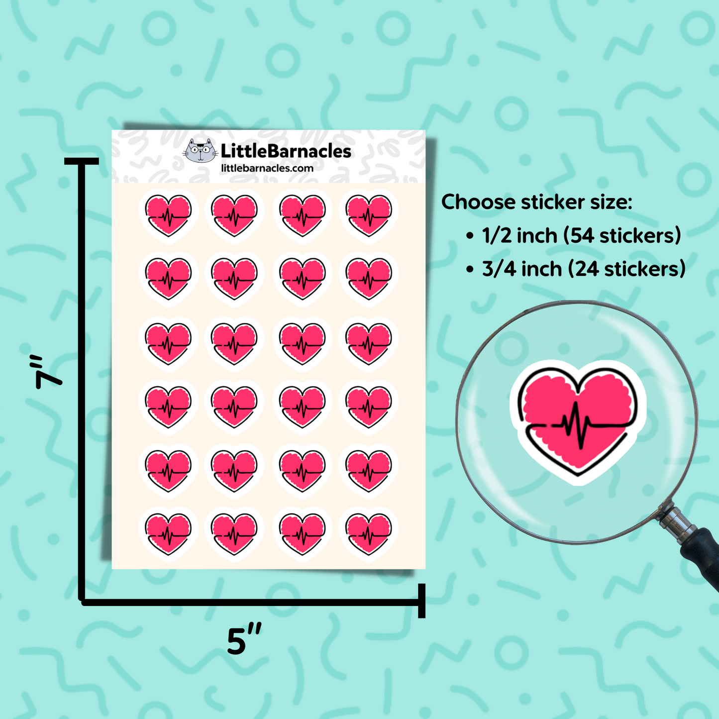 Exercise Planner Sticker Heart Cardio Fitness Sticker Heart Treadmill Reminder for Runners