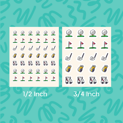 Golf Planner Stickers • Golf Ball & Tee Time Reminder • Golfer Sports Sticker • Game Day Calendar Label • Golf Lover Planner Icon