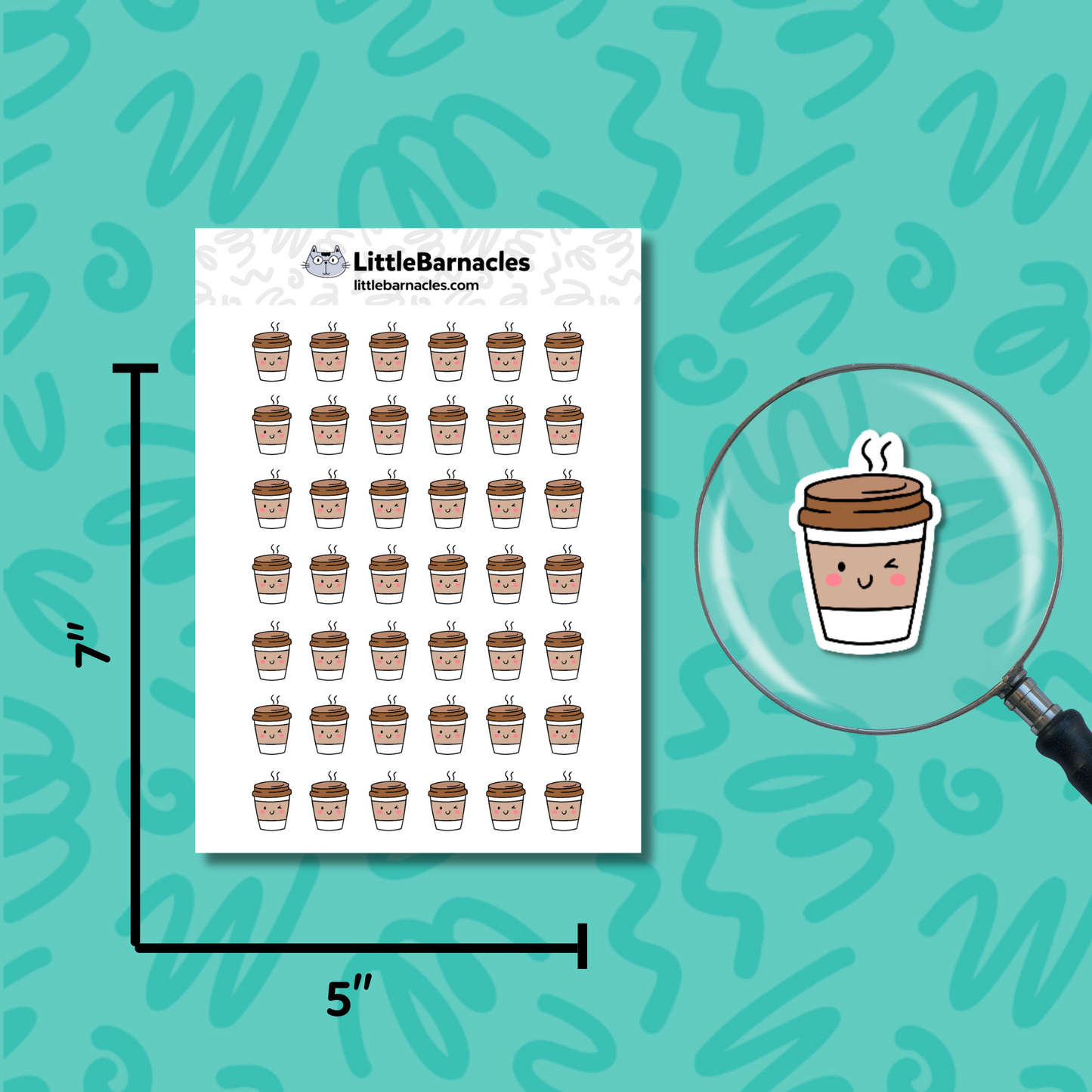 Mini Coffee Planner Stickers Coffee Date Calendar Stickers Tiny Coffee Icon