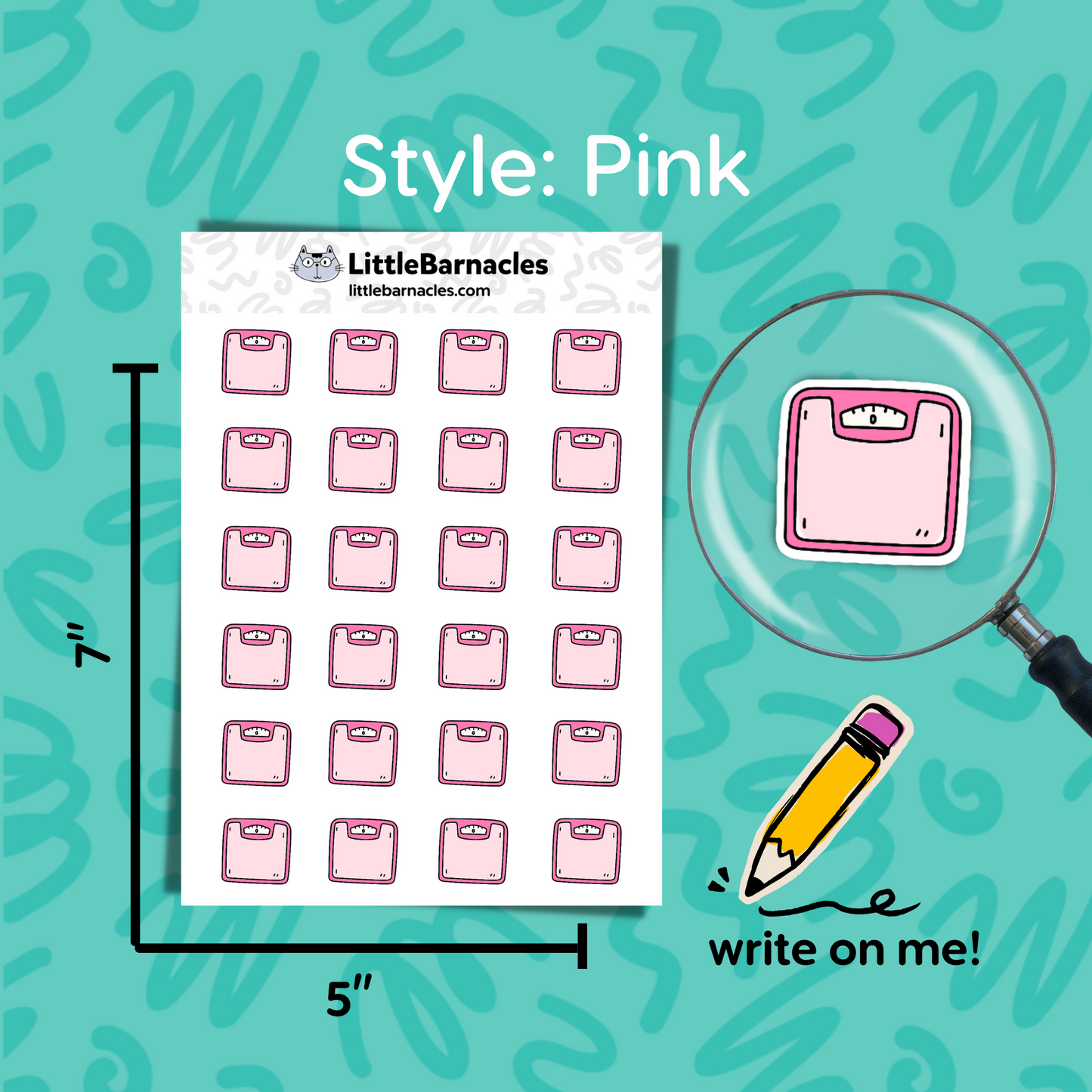 Scale Planner Sticker Fitness Reminder Diet Tracker Label Weight Tracker Sticker Write-On Sticker for Calendar Workout Journal