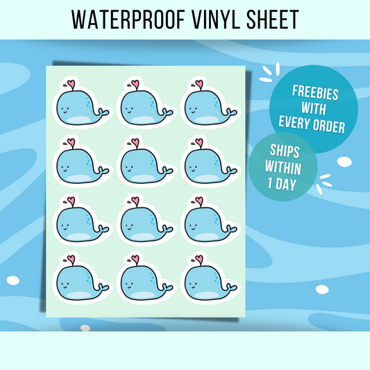 Mini Whale Sticker Sheet Cute Animal Sticker