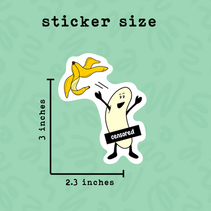 Funny Censored Banana Sticker • Waterproof Vinyl Adult Humor Decal • Cheeky Fruit Sticker • Novelty Joke Gift • Laptop Water Bottle