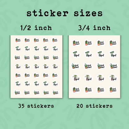 Houseplant Planner Stickers • Garden Plant Reminder • Plant Care Calendar Stickers • Gardening Planner Labels • Mini Plant Stickers