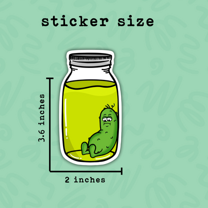 Funny Lonely Pickle Sticker • Waterproof Vinyl Foodie Joke Decal • Cute Pickle Humor Sticker • Funny Food Gift • Laptop Water Bottle