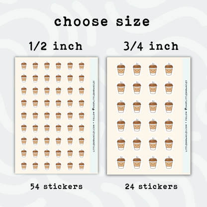 Mini Coffee Planner Stickers • Coffee Lover Icon • Funny Coffee Addict Sticker • Coffee Date Reminder • Tiny Drink Calendar Sticker