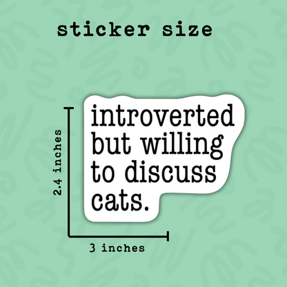 Introvert Sticker • Funny Dog & Cat Person Sticker • Social Humor Vinyl Decal • Waterproof Pet Lover Sticker • Laptop Water Bottle