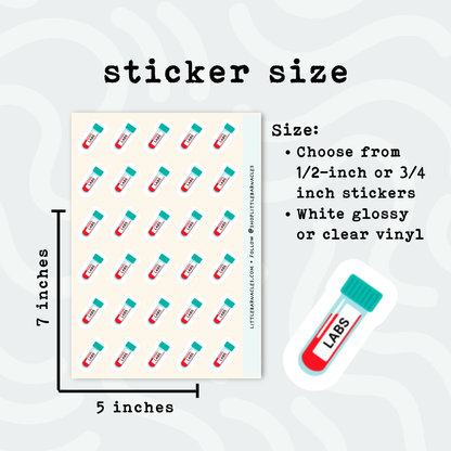 Blood Test Planner Sticker • Bloodwork Lab Reminder • Medical Health Calendar Sticker • Doctor Checkup Label • Mini Health Planner Sticker