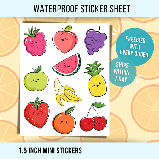 Cute Mini Fruit Sticker Sheet
