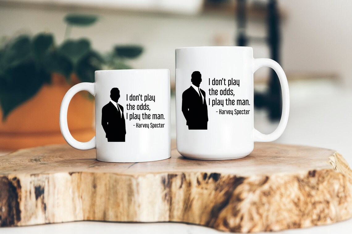 Harvey Specter Mug Suits TV Show I Don't Play Silhouette Coffee Cup