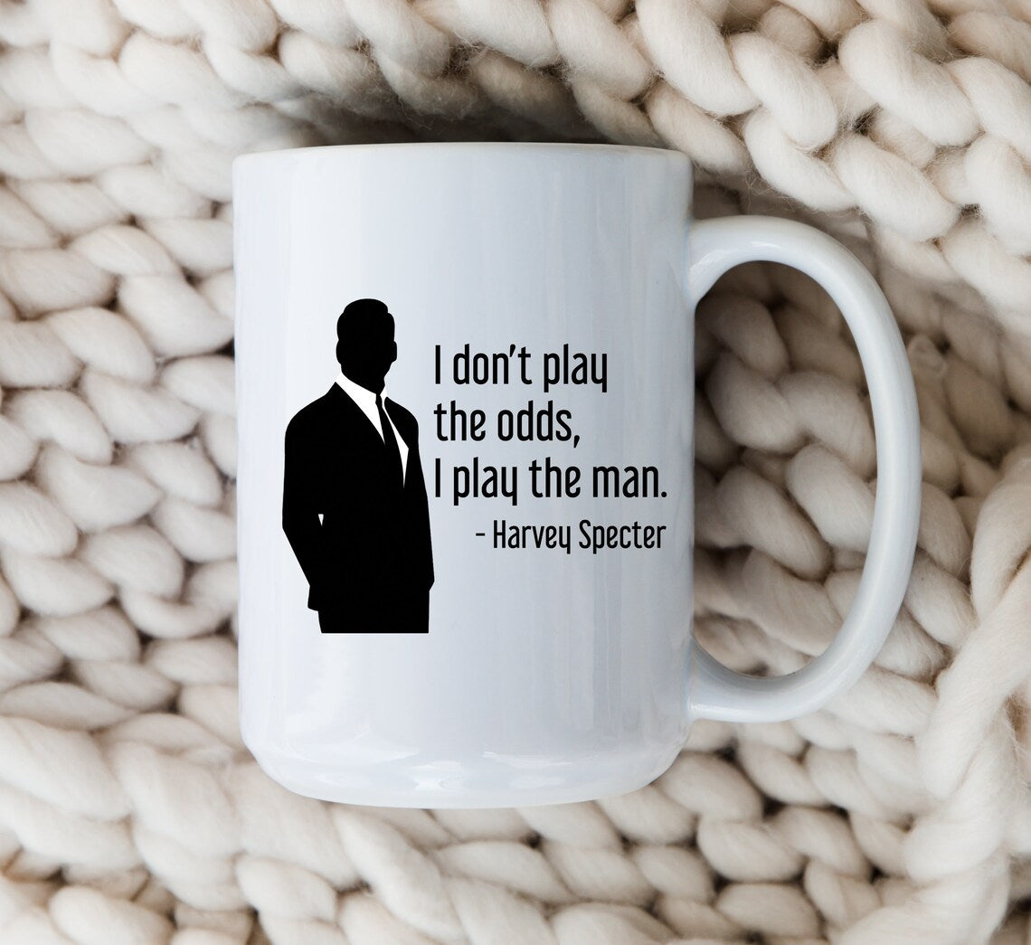 Harvey Specter Mug Suits TV Show I Don't Play Silhouette Coffee Cup