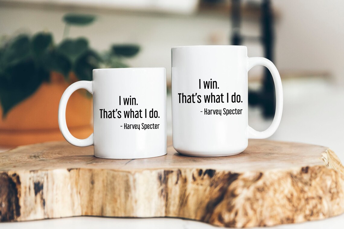 Harvey Specter Mug Suits TV Show I Win That's What I Do Coffee Cup