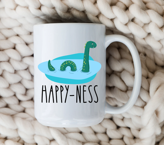 Happy Ness Mug Loch Ness Monster Coffee Cup Cryptid Nessie