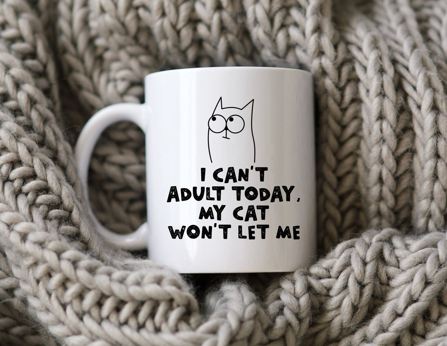 I Can't Adult Today Mug Adulting Cat Coffee Cup