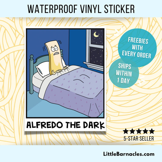 Alfredo The Dark Sticker Funny Cartoon Fettuccine