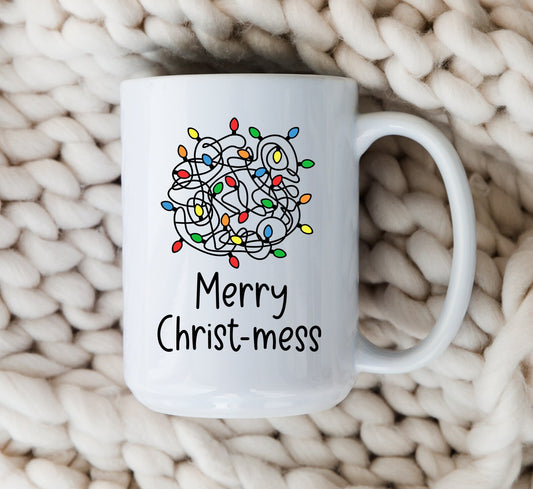 Merry Christ-Mess Mug Christmas Coffee Cup Mental Health