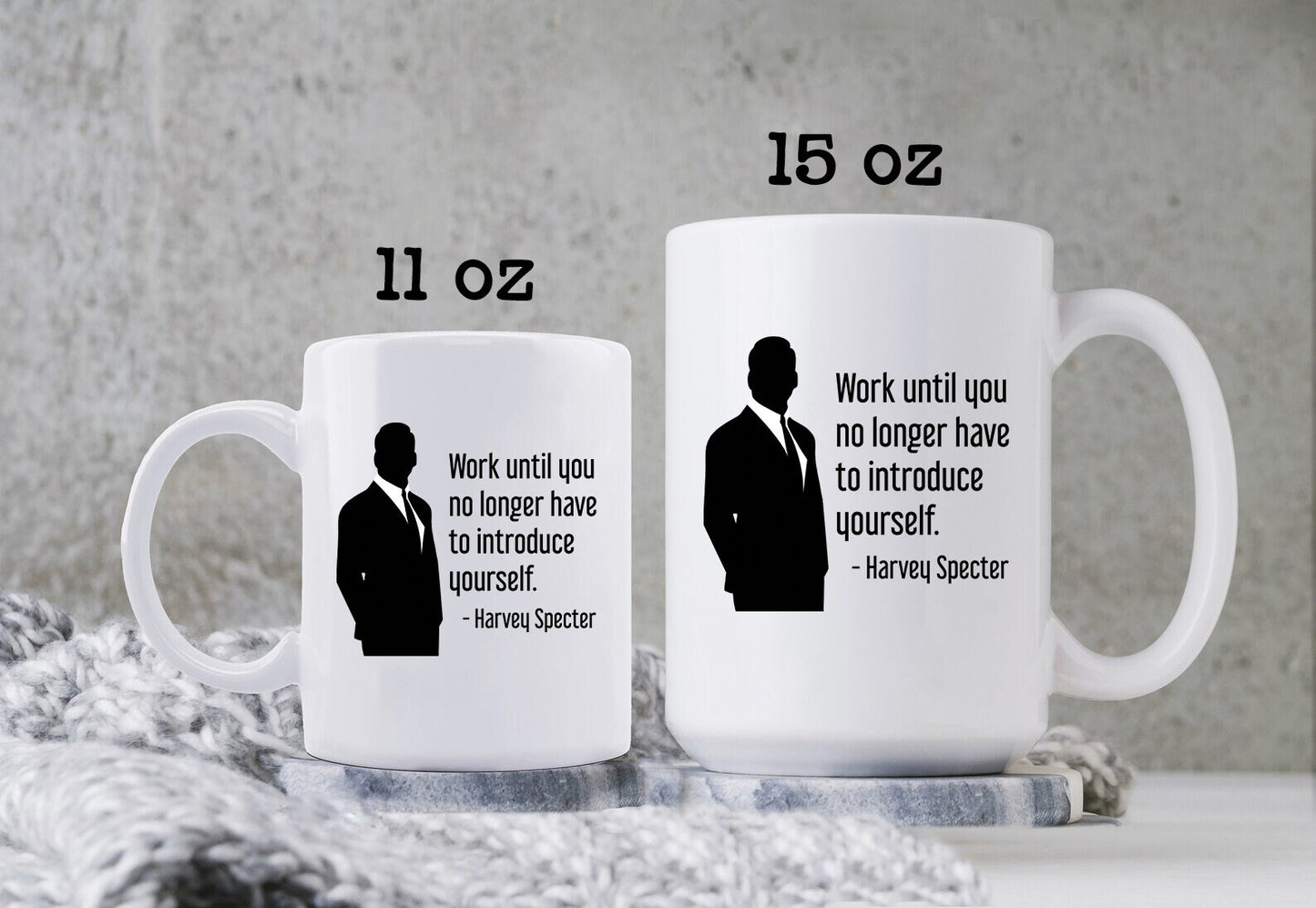 Harvey Specter Mug Suits TV Show Work Until Silhouette Coffee Cup