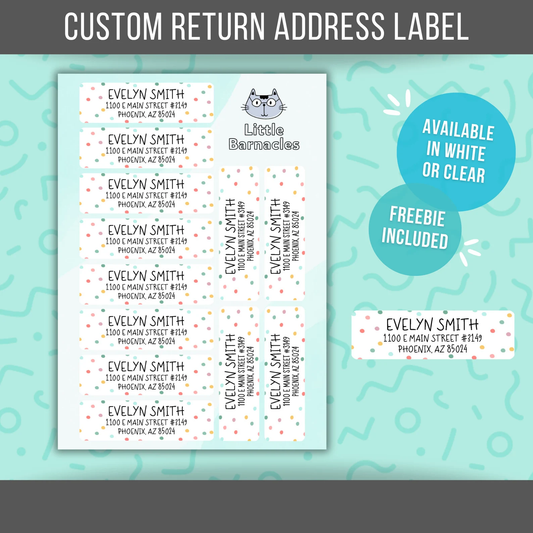 Dots Custom Address Labels, Graduate Return Address Labels, Personalized Mailing Labels