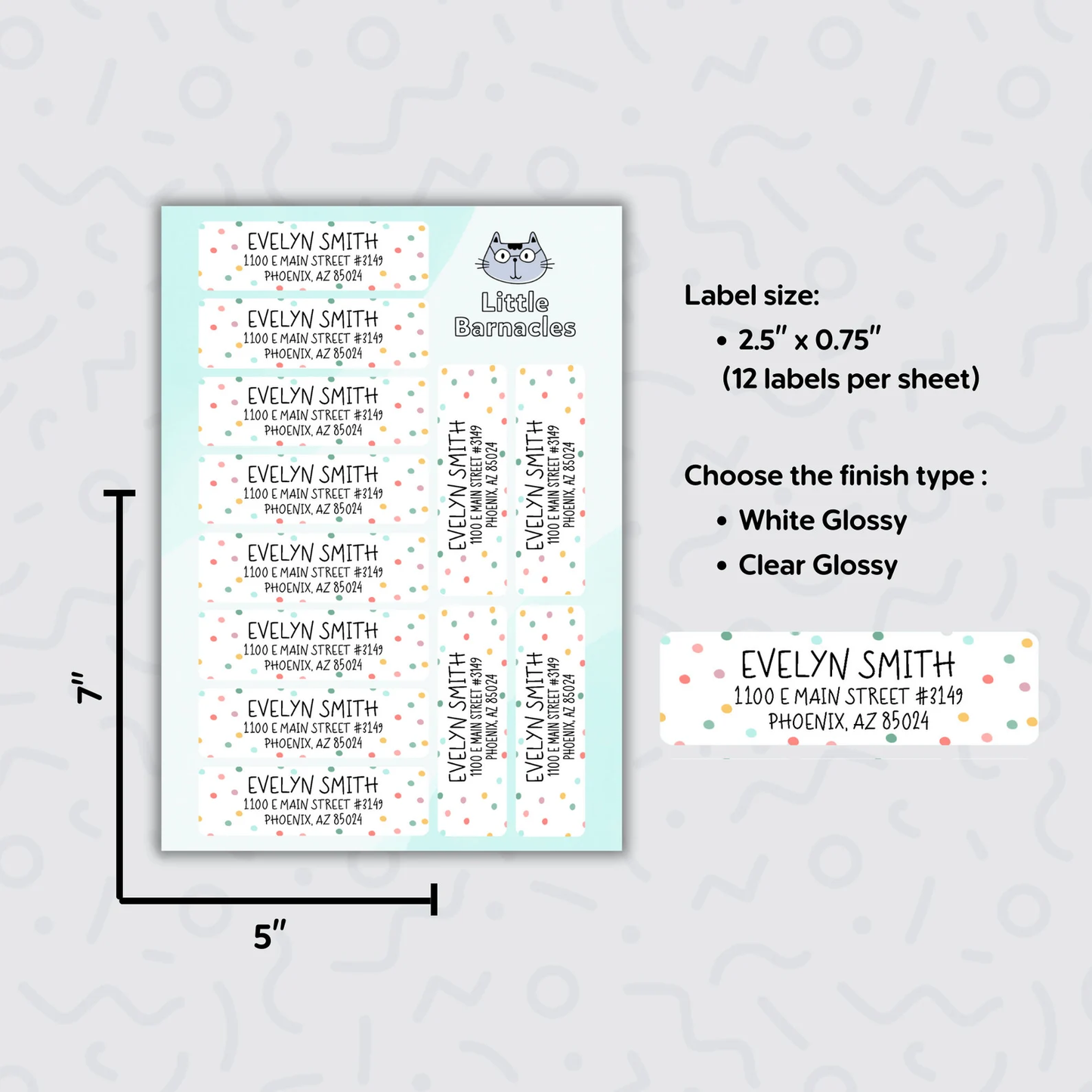 Dots Custom Address Labels, Graduate Return Address Labels, Personalized Mailing Labels