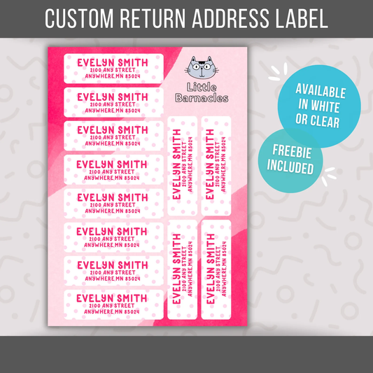 Bright Pink Address Labels, Return Address Labels, Personalized Mailing Labels&nbsp;