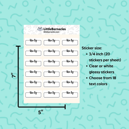 Use By Planner Sticker • 1.5 Inch Food Expiration Label • Quarter Box Planner Sticker • Pantry Organization Reminder • Kitchen Date Label