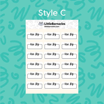 Use By Planner Sticker • 1.5 Inch Food Expiration Label • Quarter Box Planner Sticker • Pantry Organization Reminder • Kitchen Date Label