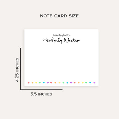 Personalized Polka Dot Stationery Set • Custom Name Note Cards • Cute Dot Flat Notecards • Customized Stationery Gift • Set of 12
