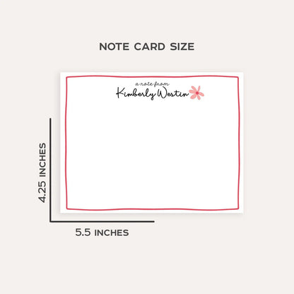 Personalized Cherry Strawberry Stationery Set • Custom Name Flat Notecards • Fruit Thank You Cards • Cute Stationery Gift • Set of 12