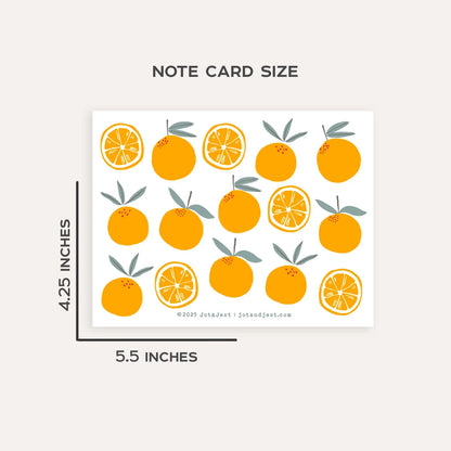 Personalized Orange Grove Stationery Set • Custom Name Flat Notecards • Citrus Thank You Cards • Fruit Stationery Gift • Set of 12