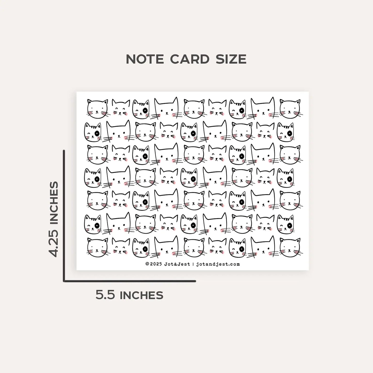 Personalized Cute Cat Stationery Set • Custom Name Flat Notecards • Cat Thank You Cards • Cat Lover Gift • Set of 12