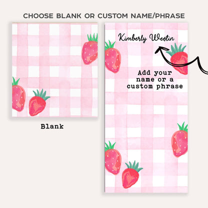 Personalized Strawberry Notepad • Cute Pink Notepad • Custom Name Stationery • Kawaii Strawberry Paper • Gift for Her • Pink Paper Pad