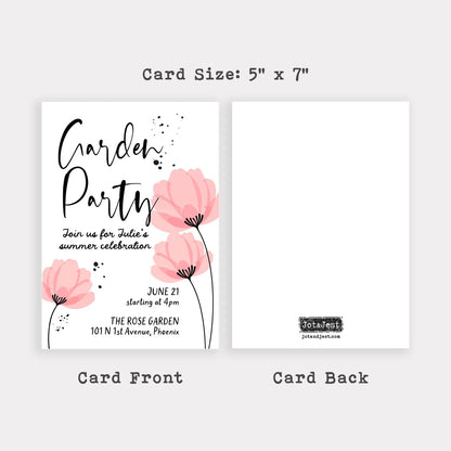 Garden Party Invitation • Personalized Birthday Party Invite • Floral Garden Party Invitation • Custom Save the Date