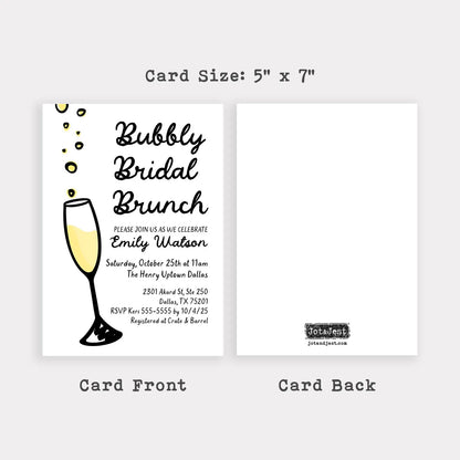 Rosé Bridal Shower Invitation • Bubbly Bridal Brunch Invite • Personalized Bridal Shower Invitation • Save the Date Card