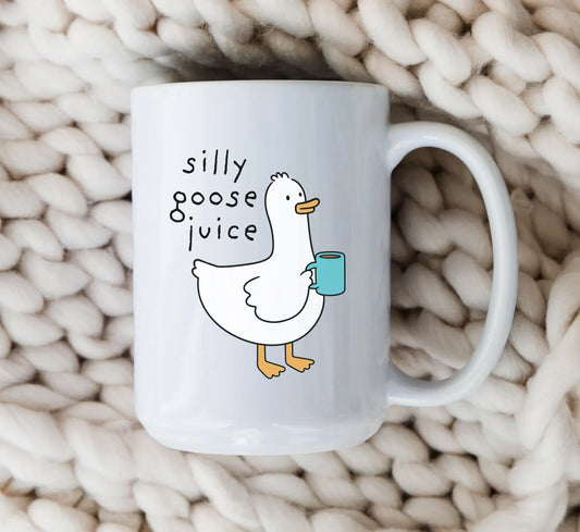 Silly Goose Mug • Silly Goose Juice Coffee Cup • Funny Cartoon Mug • Cute Gag Gift • Quirky Humor Drinkware