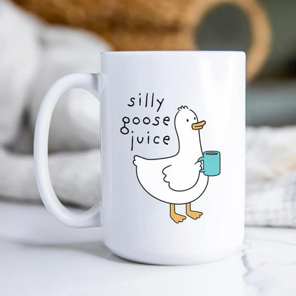 Silly Goose Mug • Silly Goose Juice Coffee Cup • Funny Cartoon Mug • Cute Gag Gift • Quirky Humor Drinkware