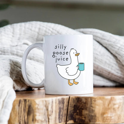 Silly Goose Mug • Silly Goose Juice Coffee Cup • Funny Cartoon Mug • Cute Gag Gift • Quirky Humor Drinkware
