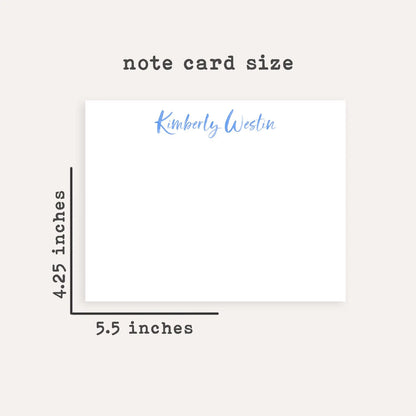 Personalized Couples Name Stationery • Elegant Custom Flat Notecards • Watercolor Name Wedding Thank You Cards • Set of 12