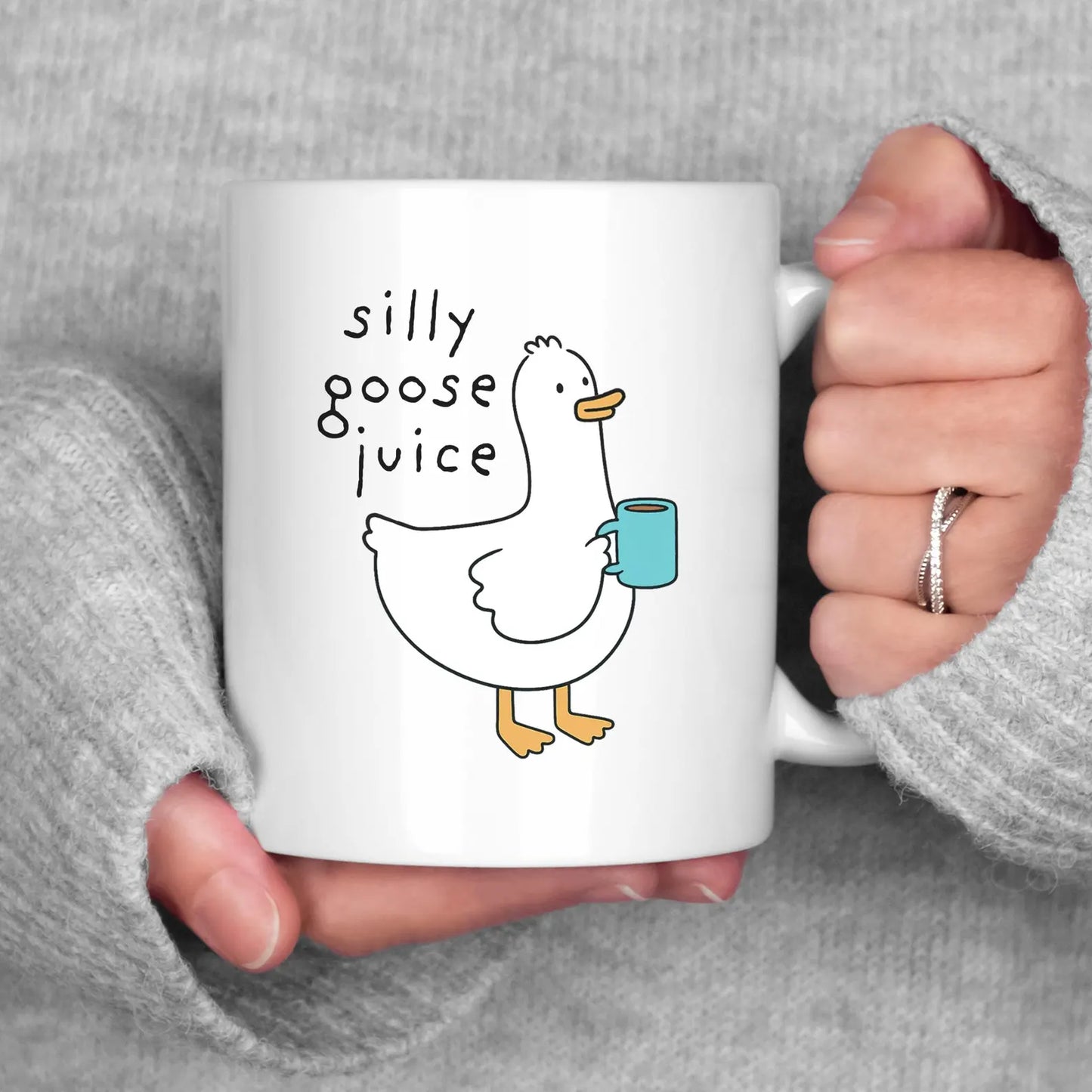 Silly Goose Mug • Silly Goose Juice Coffee Cup • Funny Cartoon Mug • Cute Gag Gift • Quirky Humor Drinkware