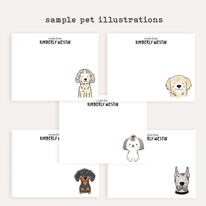Custom Dog Portrait Stationery Set • Personalized Pet Notecards • Cute Dog Doodle Thank You Cards • Dog Lover Gift • Set of 12
